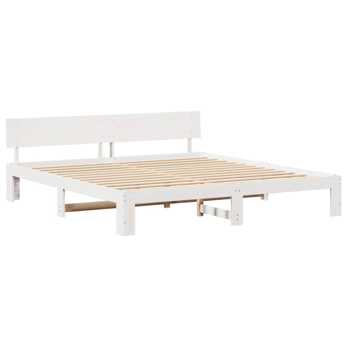 Estrutura da cama de casal simple com cabeceira branco 180 x 200 cm