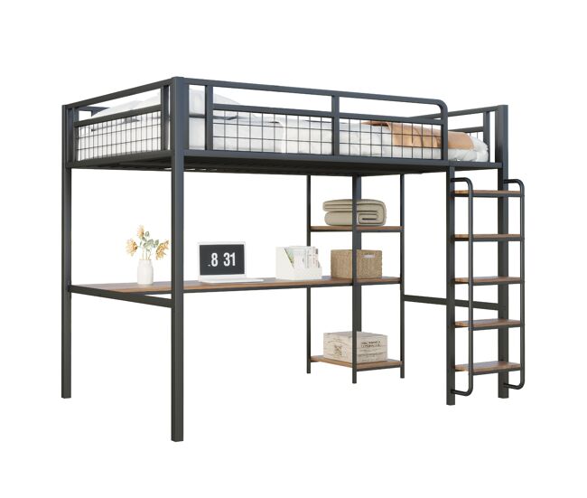 Cama de criança,cama alta de metal 140x200 cm,preto