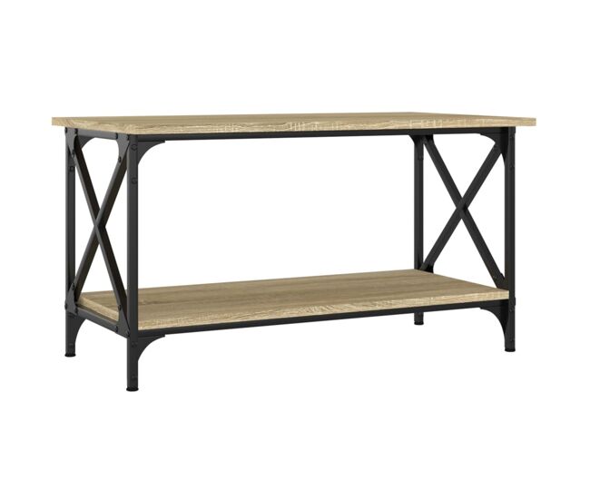 Mesa de centro, mesa baixa, 80x45x45 cm deriv. madeira/ferro carvalho sonoma