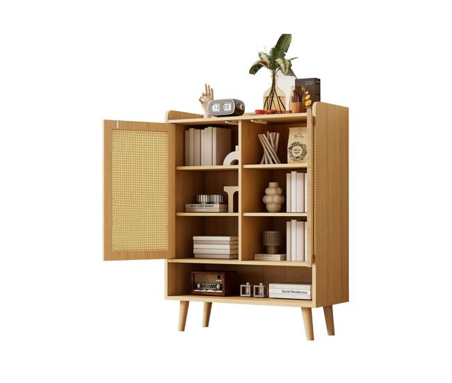 Sapateira de painel de partículas com 2 portas,natural