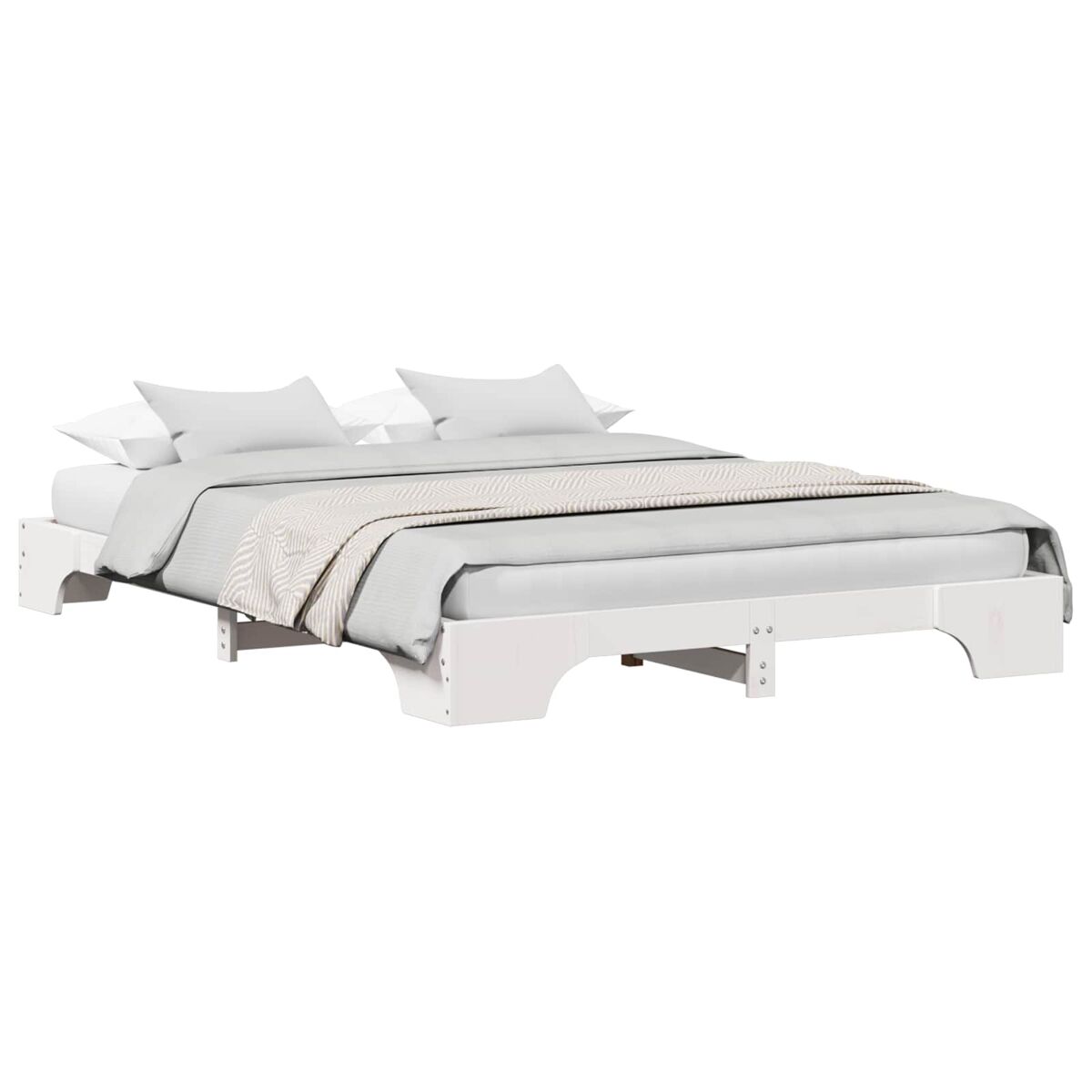 Estrutura de cama de casal simple - branco 140 x 200 cm