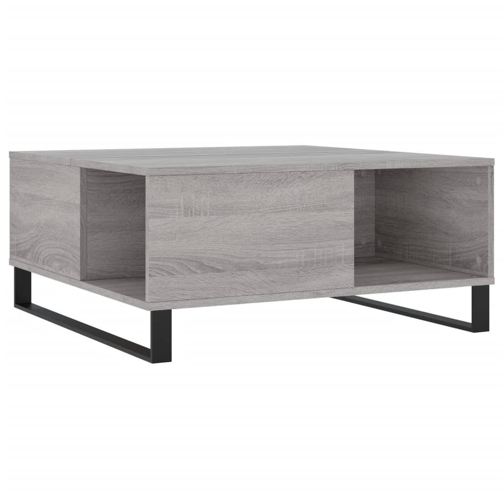 Mesa de centro, mesa baixa, 80x80x36,5 cm derivados madeira cinzento sonoma