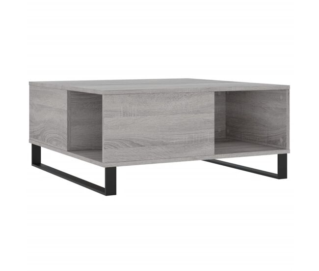Mesa de centro, mesa baixa, 80x80x36,5 cm derivados madeira cinzento sonoma
