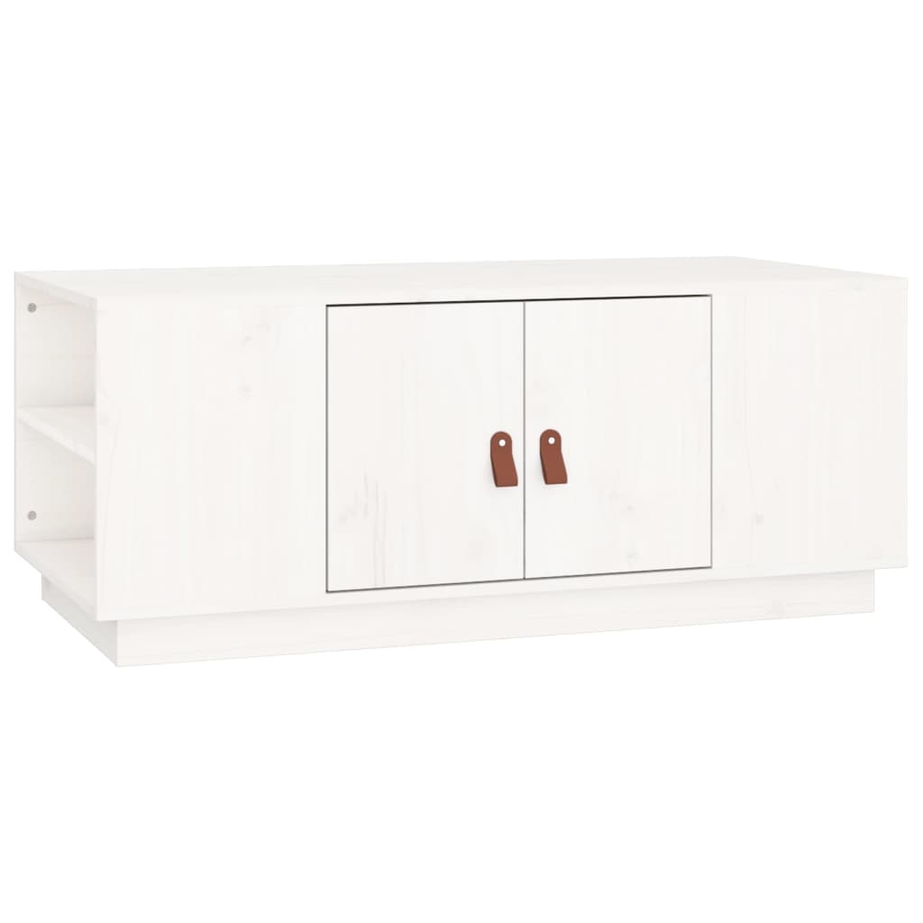 Mesa de centro, mesa baixa, 100x50x41 cm pinho maciço branco