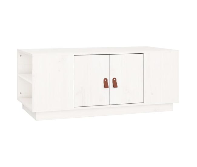 Mesa de centro, mesa baixa, 100x50x41 cm pinho maciço branco