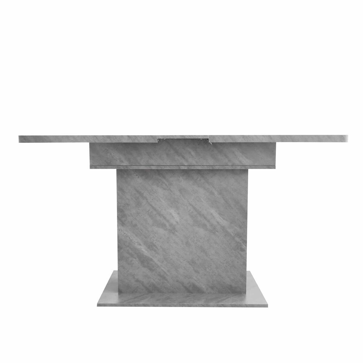 Mesa de jantar moderna extensível com arrumação por baixo - cinzento