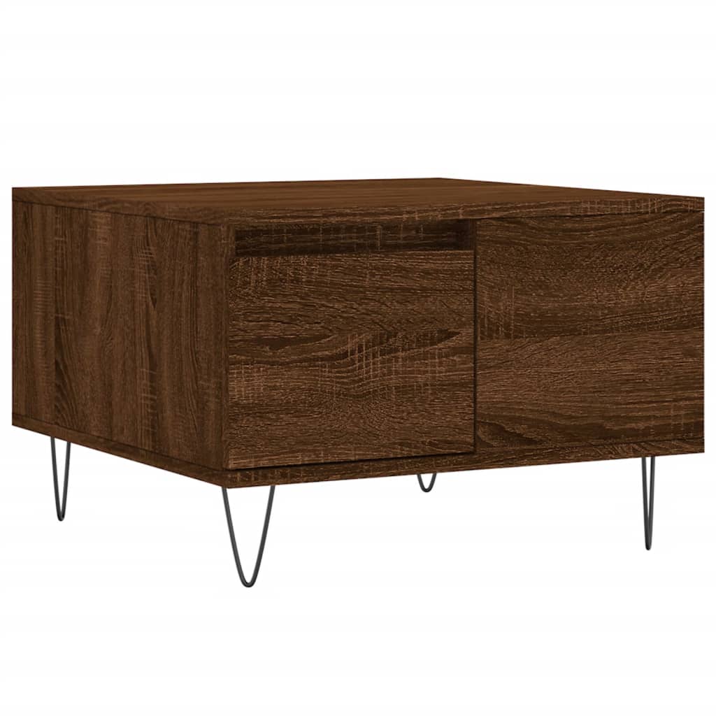 Mesa de centro, mesa baixa, 55x55x36,5cm derivados madeira carvalho castanho