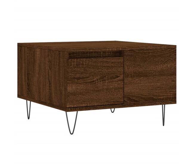 Mesa de centro, mesa baixa, 55x55x36,5cm derivados madeira carvalho castanho