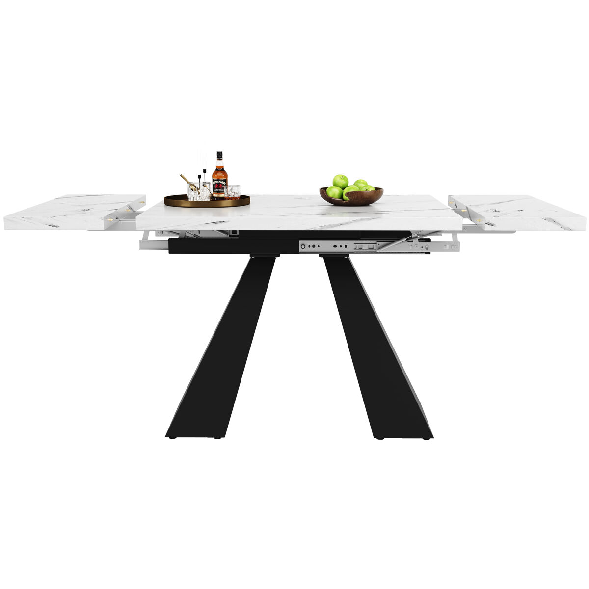 Mesa extensível 99-159 cm - mesa de jantar compacta, design flexível, para escritório e sala de estar - branco