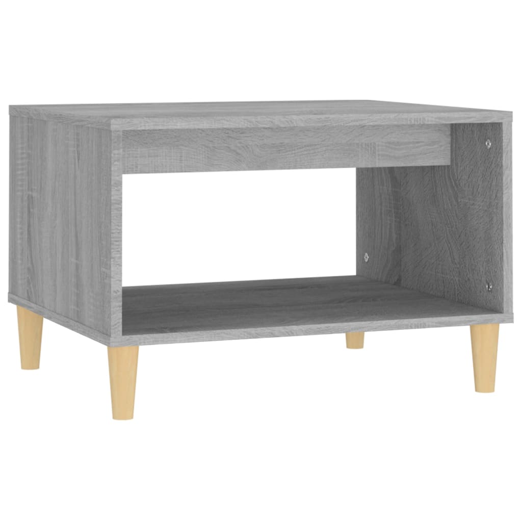 Mesa de centro, mesa baixa, 60x50x40 cm derivados de madeira cinzento sonoma