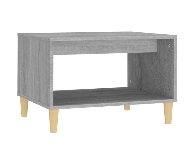 Mesa de centro, mesa baixa, 60x50x40 cm derivados de madeira cinzento sonoma