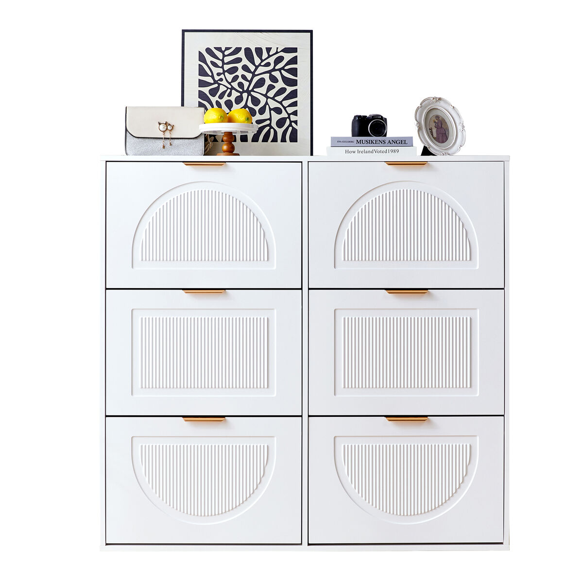 Sapateira de mdf com 6 tabuleiros,branco