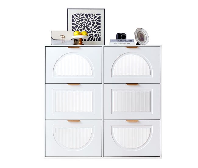 Sapateira de mdf com 6 tabuleiros,branco
