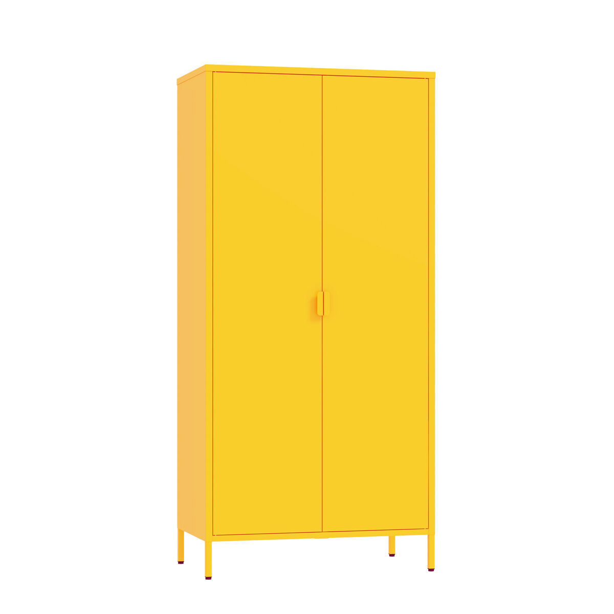 Roupeiro esteli 2 varões 4 prateleiras reguláveis aço 170x80x45 cm amarelo [en.casa]