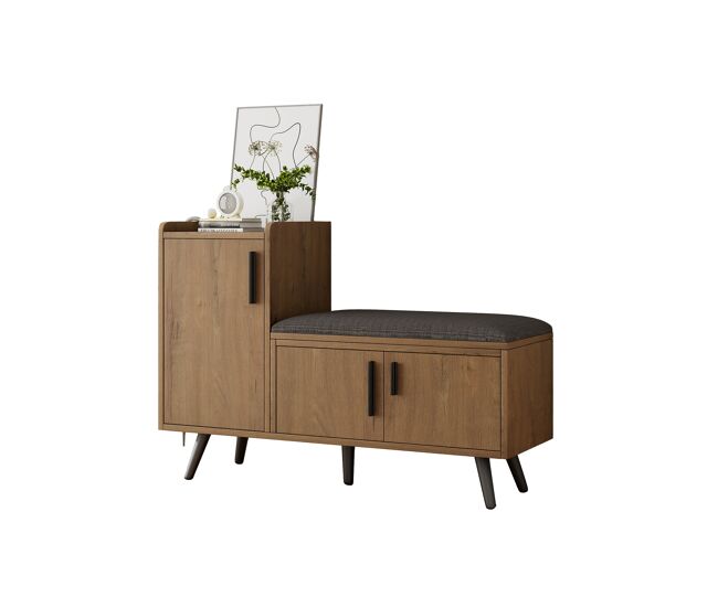 Sapateira de painel de partículas com 3 portas,natural