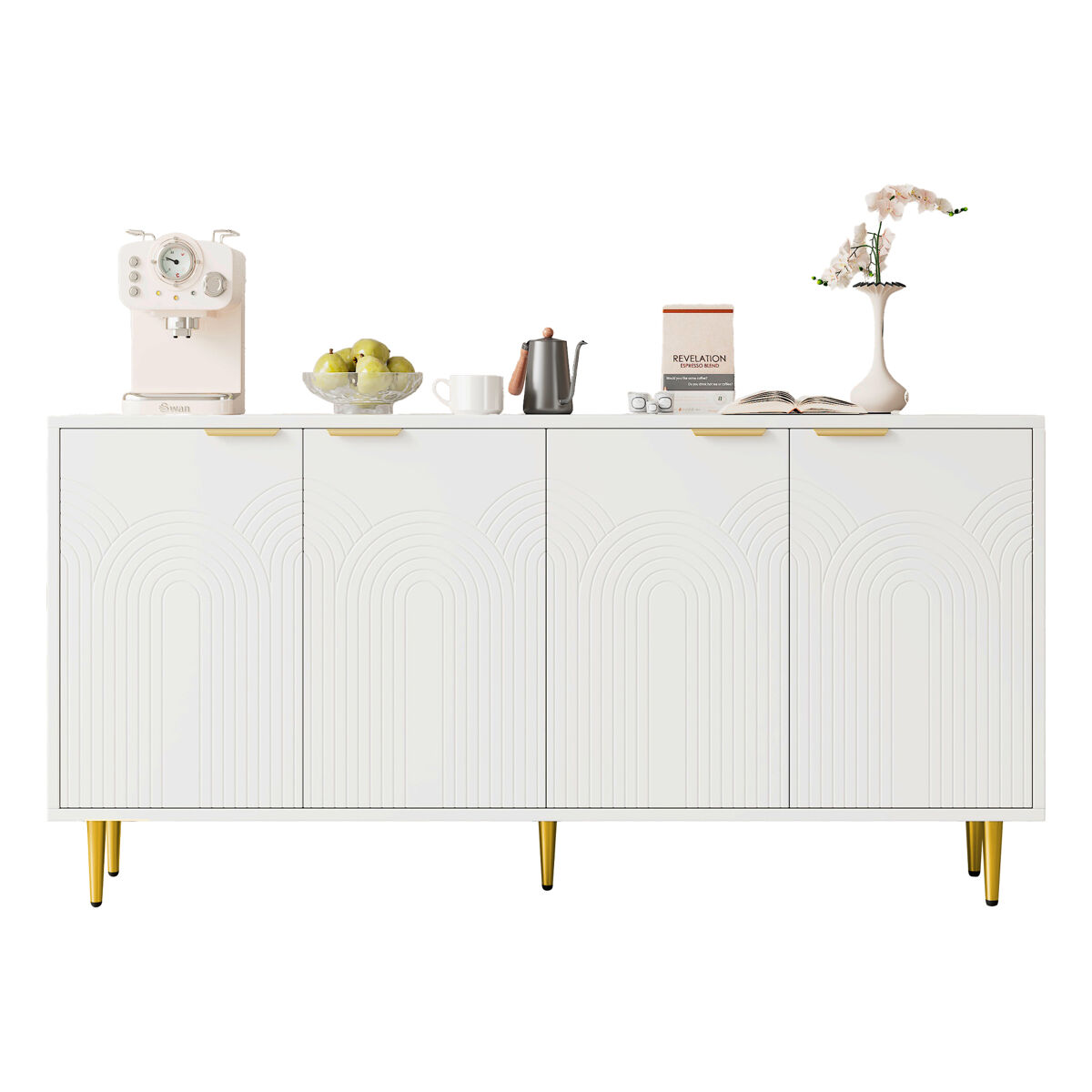Aparador de mdf com 4 portas,branco