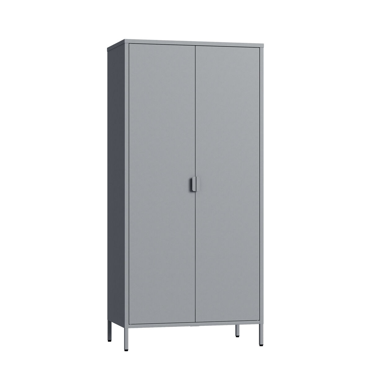 Roupeiro esteli 2 varões 4 prateleiras reguláveis aço 170x80x45 cm cinzento [en.casa]