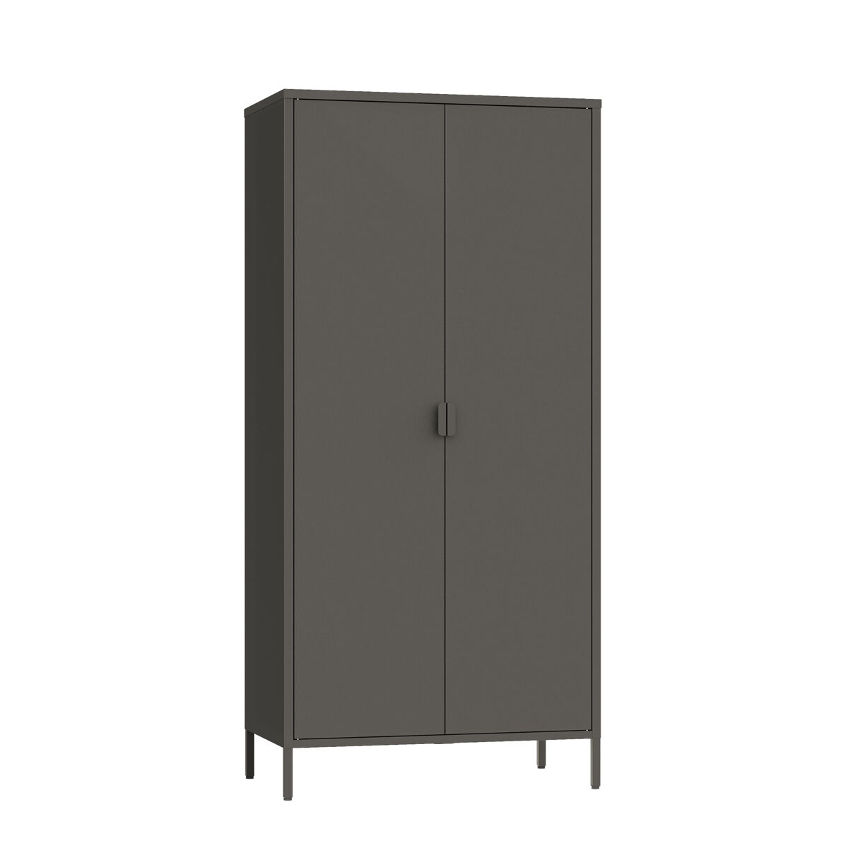 Roupeiro esteli 2 varões 4 prateleiras reguláveis aço 170x80x45 cm preto [en.casa]