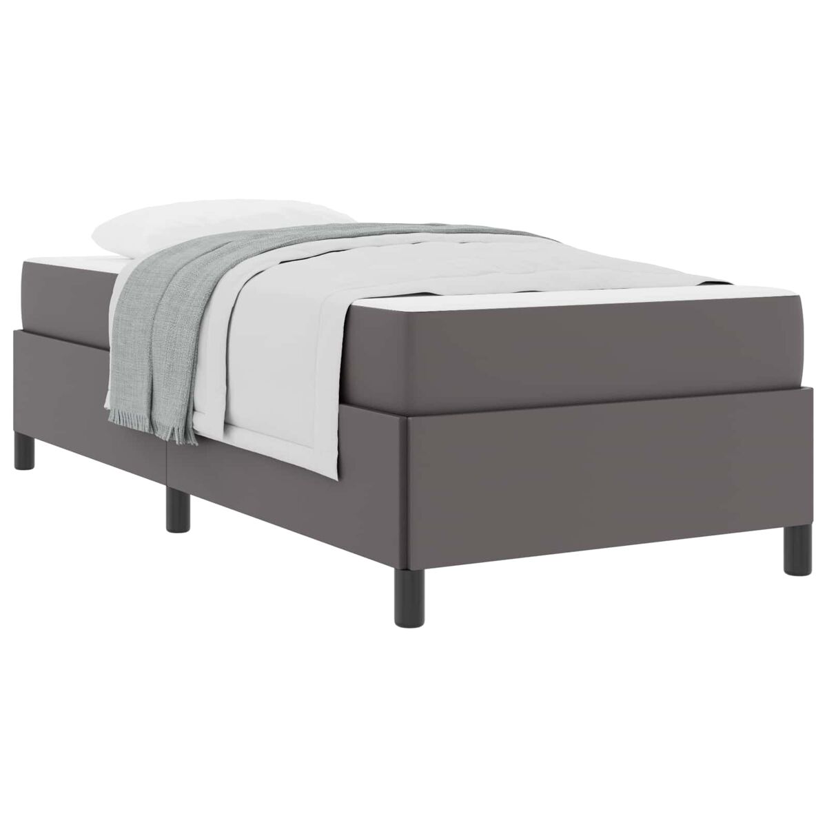 Estrutura de cama de solteiro para adultos com colchão - cinzeto 100 x 200 cm tecido