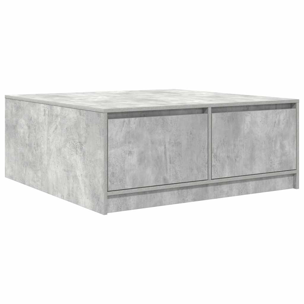 Mesa de centro, mesa baixa, com gavetas 100x100x40 cm cinzento-cimento