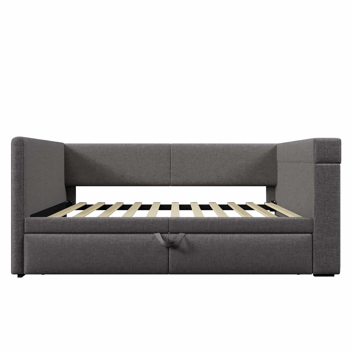 Sofá-cama 90x200 cm - sofá individual com cama extraível, apoios de braços com portas usb e type-c e porta-copos - cinza