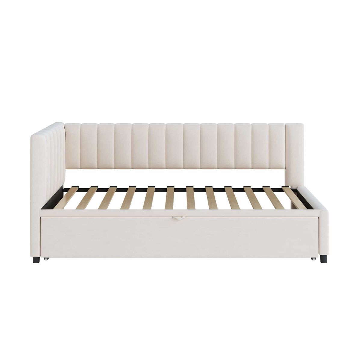 Sofá-cama multifuncional 90/180*200 cm - cama extensível, design compacto, para enfants e hóspedes - bege