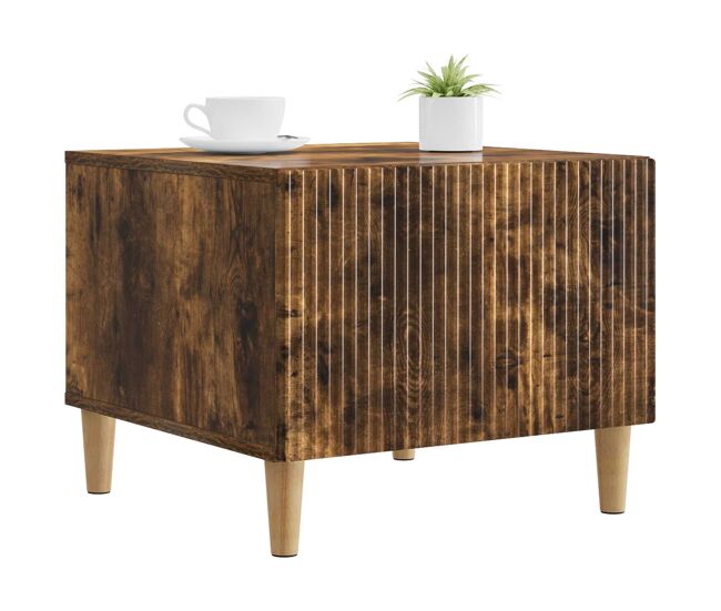 Mesa de centro, mesa baixa, com gaveta carvalho fumado 49 x 50 x 40 cm