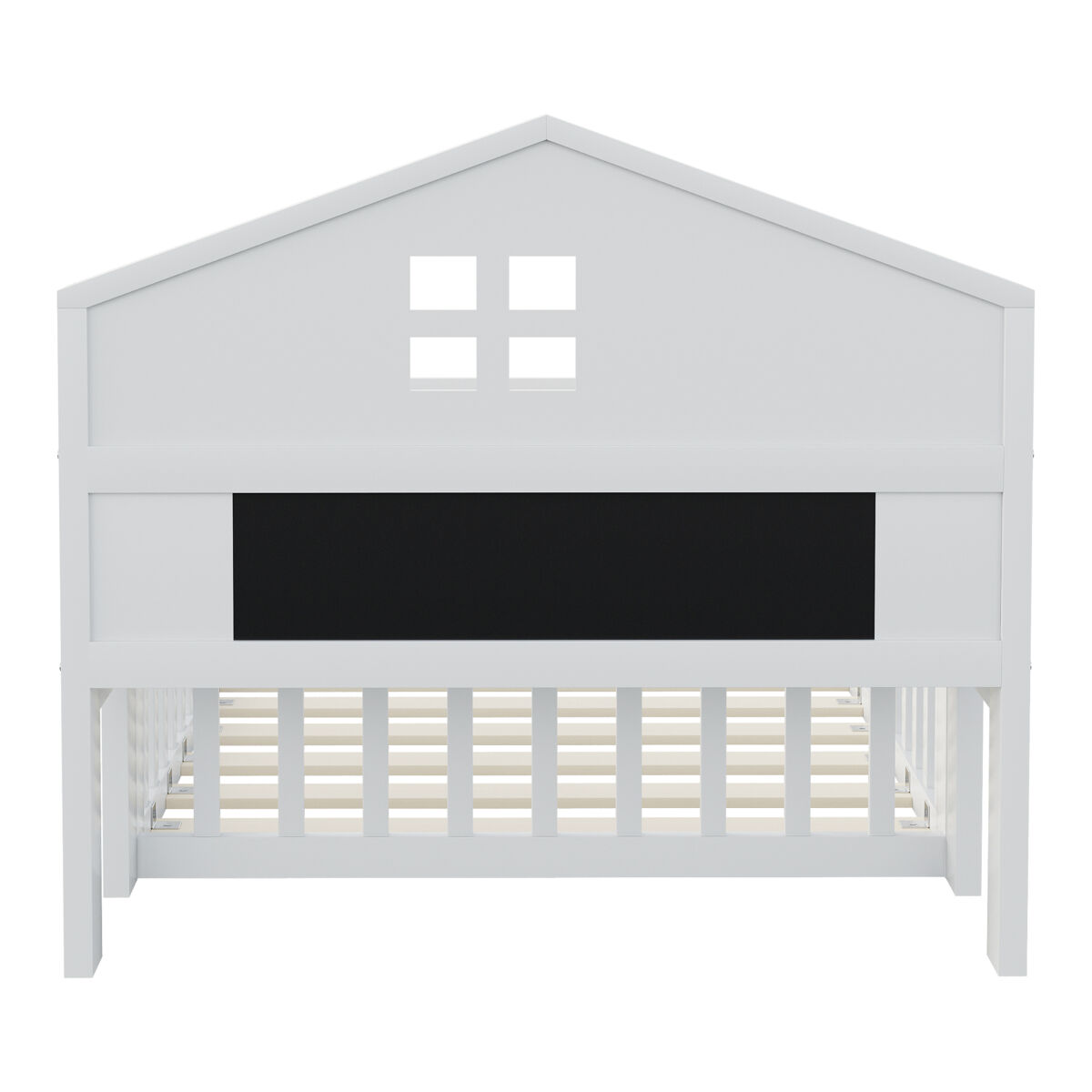 Cama infantil 90x200 - estrutura em madeira maciça, grade, com prateleiras e espaço de arrumação, com grelha e porta, branca