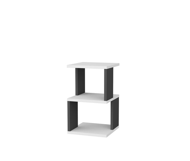 Mesa de cabeceira em madeira - 30 x 30 x 49 cm - blanc