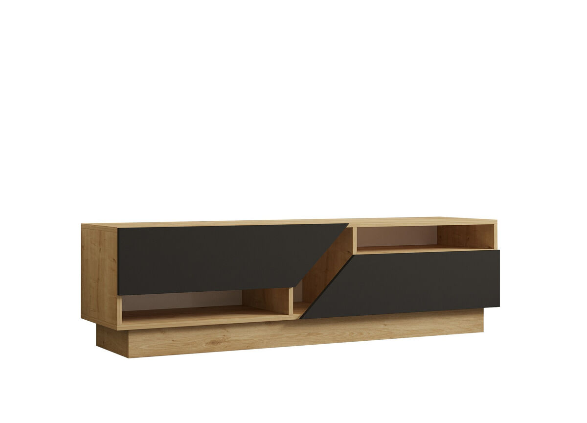 Movel tv em madeira "yaprak" - 160 x 40 x 45 cm - saphir, antracite