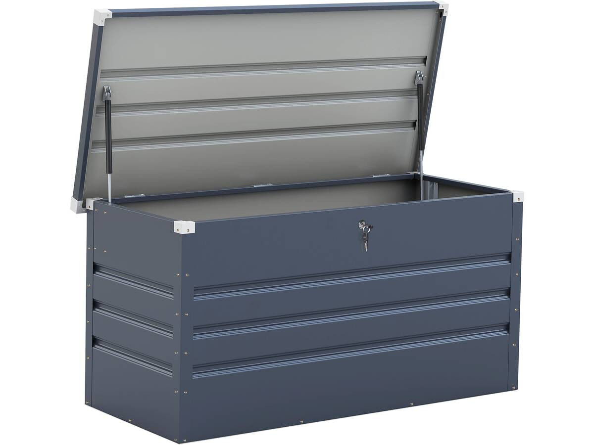 Caixa de jardim metálica "store" - 480 l - 132 x 61 x 60 cm - gris