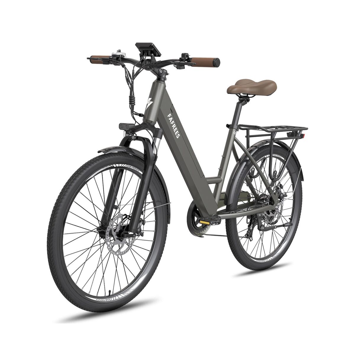 Fafrees f26 pro e-bike - motor 250w bateria 36v15ah 26x1.75 polegadas pneus travões de disco mecânicos - cinza