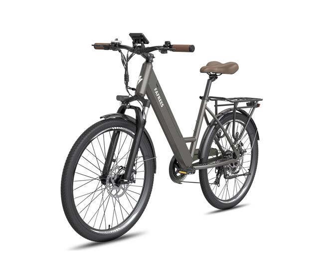 Fafrees f26 pro e-bike - motor 250w bateria 36v15ah 26x1.75 polegadas pneus travões de disco mecânicos - cinza
