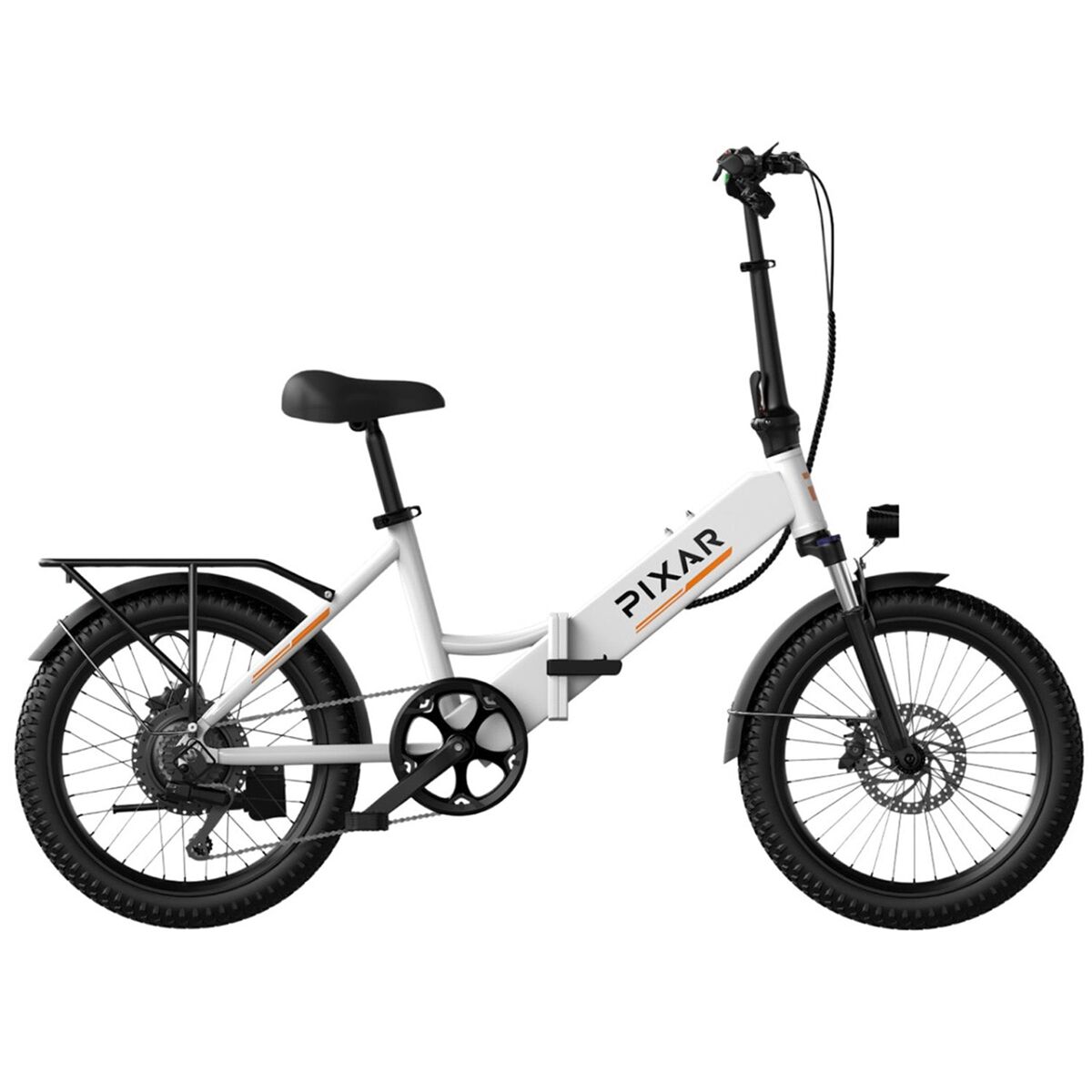 Pixar rusher 250w 48v 12.8ah 20x3 bicicleta elétrica branca freio a disco