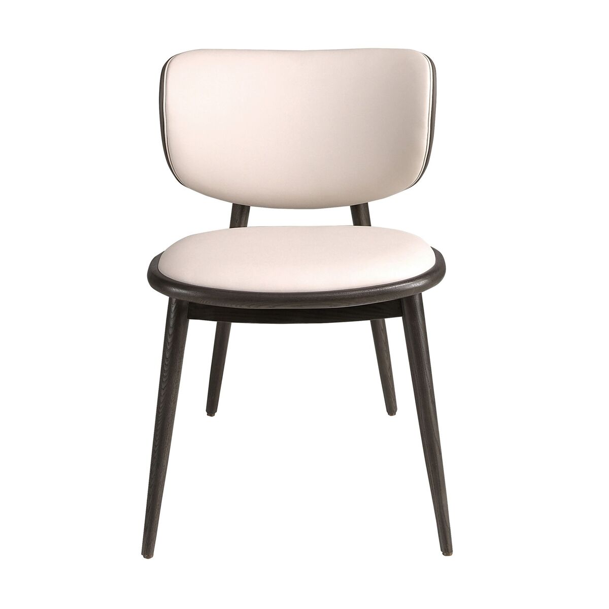 Cadeira em pele sintética creme e gris escuro modelo 4257