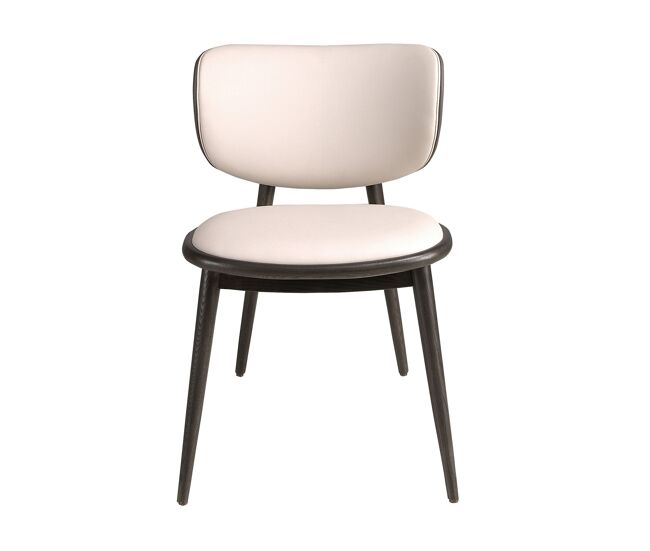 Cadeira em pele sintética creme e gris escuro modelo 4257