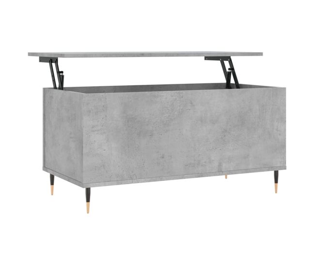 Mesa de centro, mesa baixa, 90x44,5x45 derivados de madeira cinzento cimento