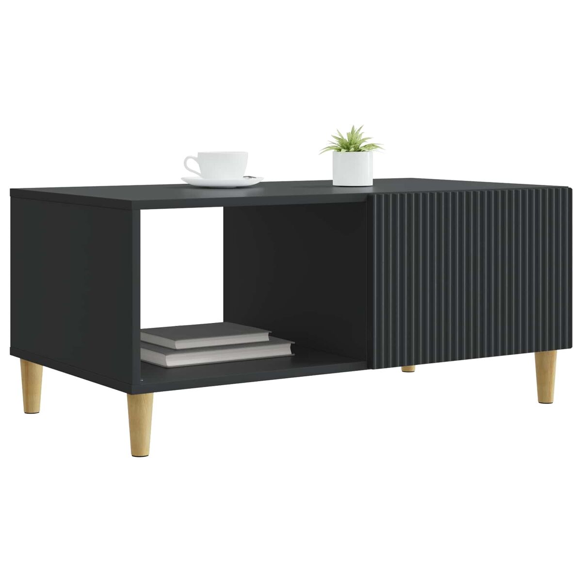 Mesa de centro, mesa baixa, preto 90 x 50 x 40 cm derivados de madeira