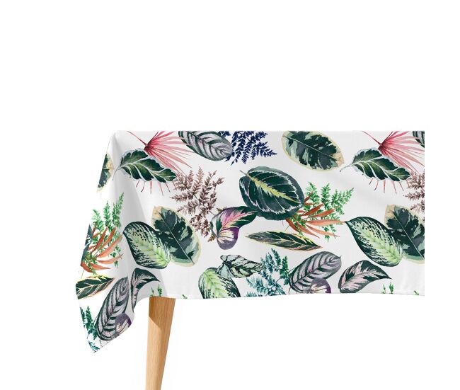 Toalha de mesa impermeável tropalm - 100% algodão - 140x200 cm