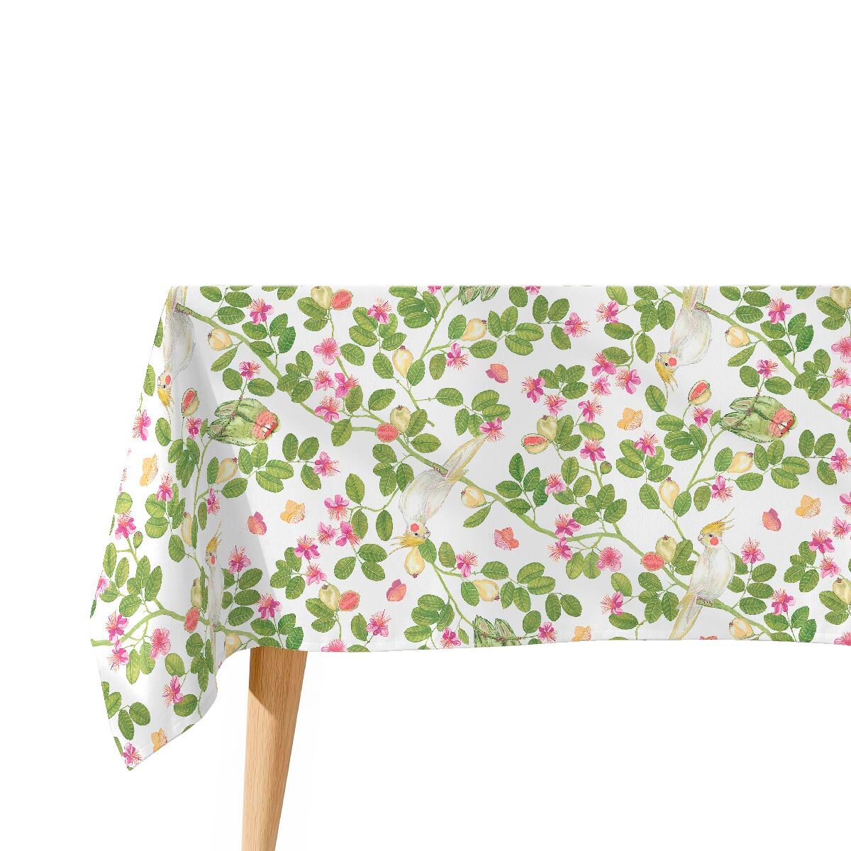 Toalha de mesa impermeável flowers - 100% algodão - 150x200 cm