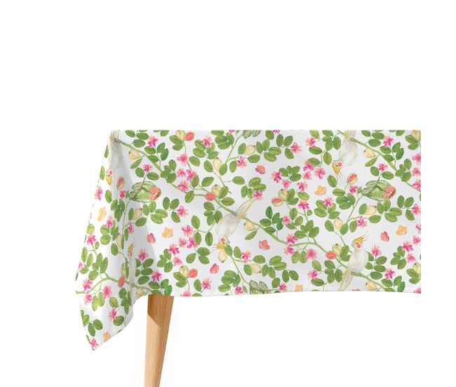 Toalha de mesa impermeável flowers - 100% algodão - 150x200 cm
