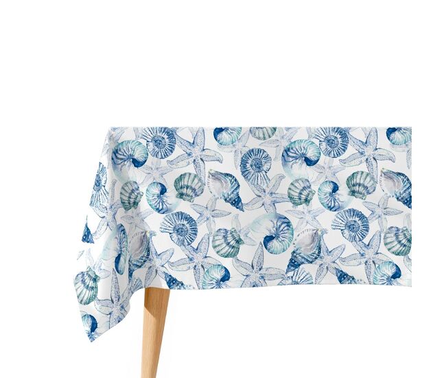 Toalha de mesa impermeável shell - 100% algodão - 150x150 cm