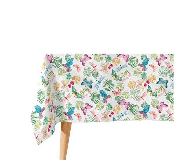 Toalha de mesa impermeável butterfly - 100% algodão - 140x200 cm