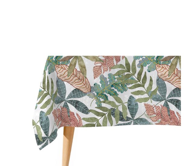 Toalha de mesa impermeável foliage - 100% algodão - 150x200 cm