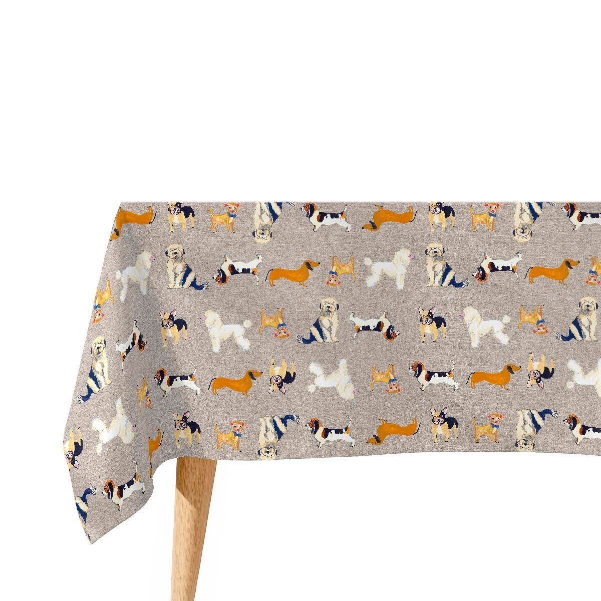 Toalha de mesa impermeável dogs - 100% algodão -  150x200 cm
