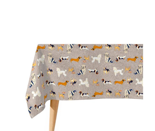 Toalha de mesa impermeável dogs - 100% algodão - 150x200 cm