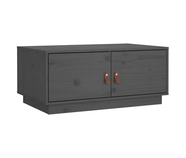 Mesa de centro, mesa baixa, 80x50x35 cm pinho maciço cinza