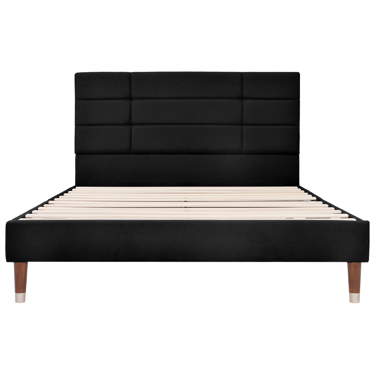 Cama polsterbett 140x200cm - estrutura acolchoada com cabeceira - preto