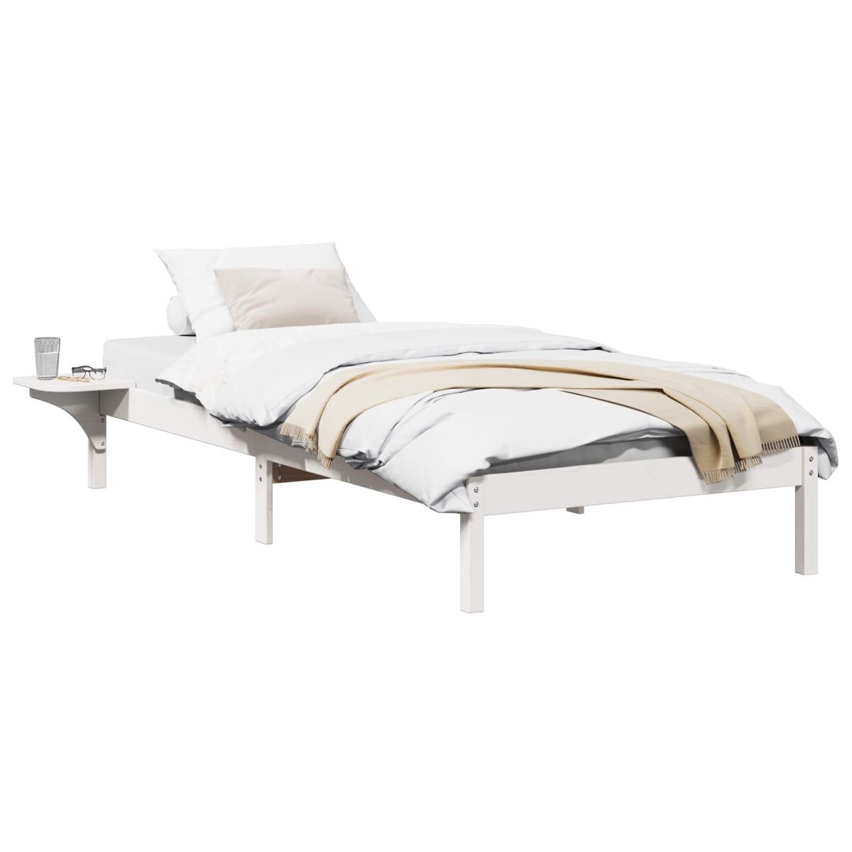 Estrutura de cama de solteiro para adultos - branco 100 x 200 cm