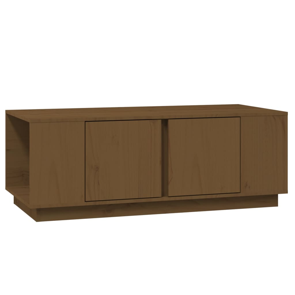 Mesa de centro, mesa baixa, 110x50x40cm madeira de pinho maciça castanho mel